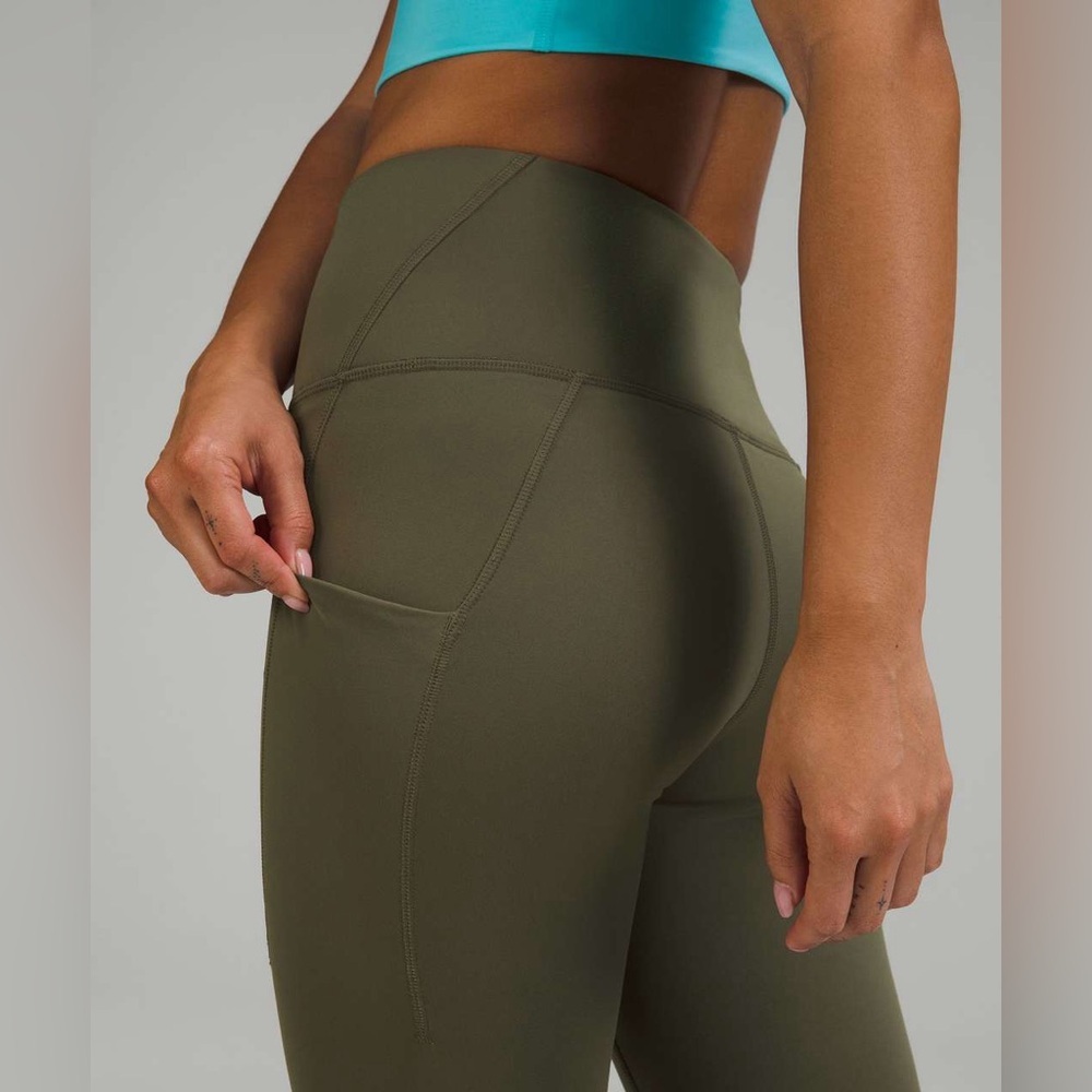 Lululemon Wunder Train High-Rise Tight with Pockets 25" Carob Brown Green - Picture 10 of 12